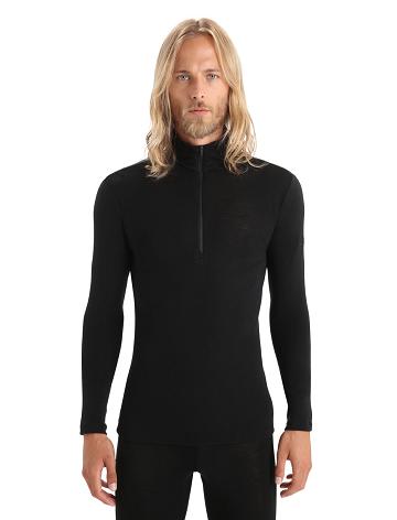 Base Layers Icebreaker Merino 175 Everyday Long Sleeve Half Zip Thermal Top Homme Noir | FR 1371VRWD